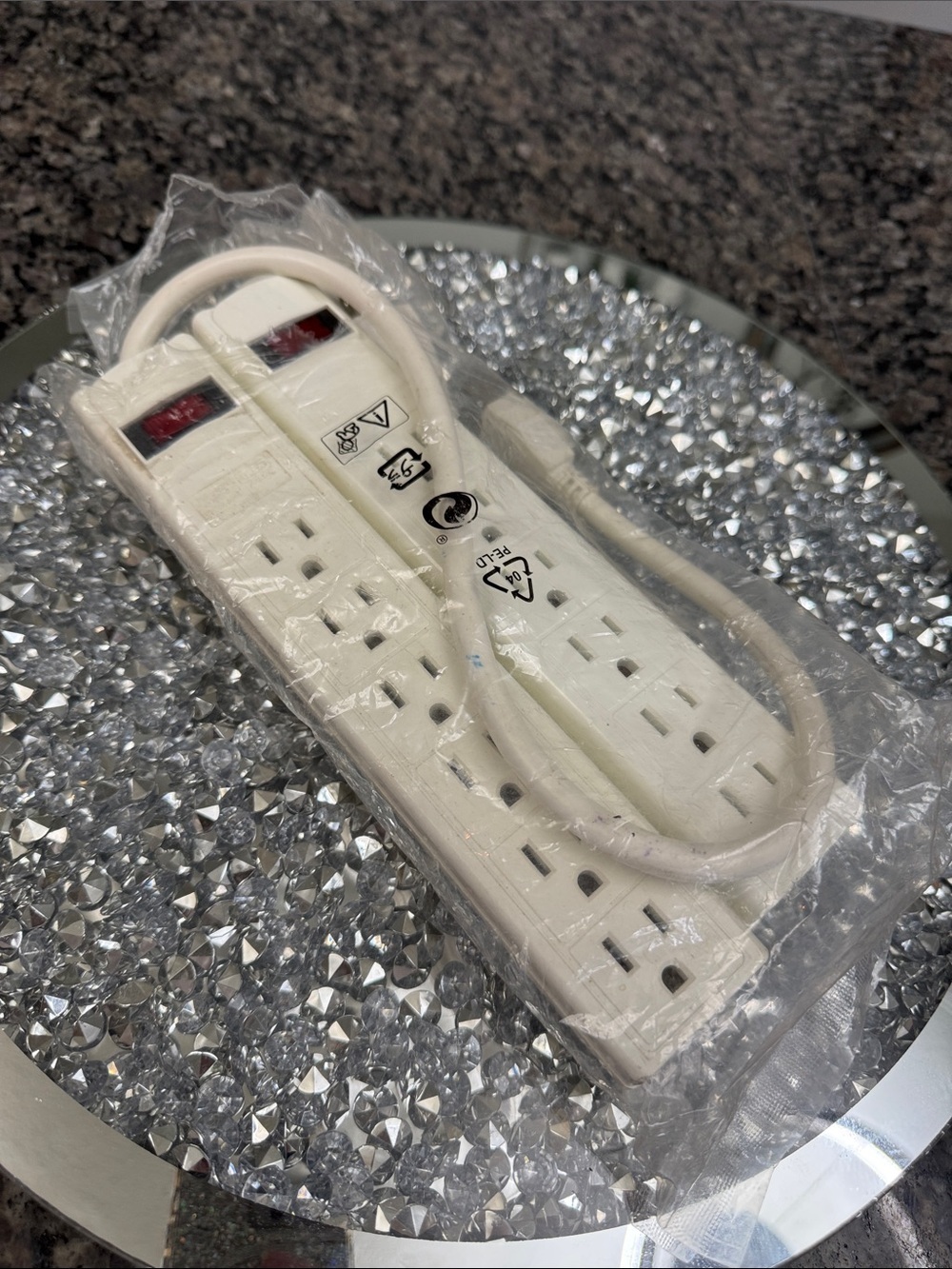 IKEA White Power Strip with Red Switches